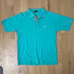 Burberry Seafoam Short Sleeve Polo Shirt, Small